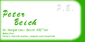 peter beich business card